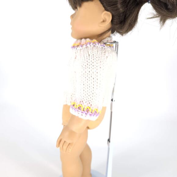 Unbranded White Knitted Long Sleeve Crewneck Doll Sweater for 18" Dolls GUC - Picture 2 of 10